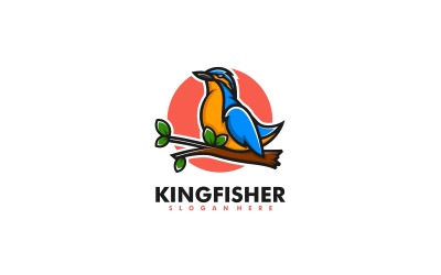 Kingfisher Basit Maskot Logo Tarzı