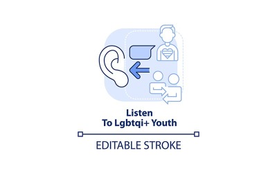 Lyssna på HBTQI Youth ljusblå konceptikon