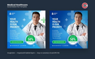 Medicinska sociala medier bannermallar