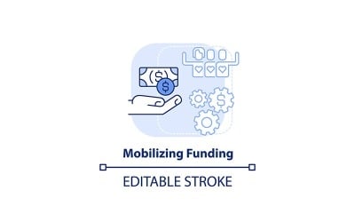 Mobilizing Funding Light Blue Concept Icon