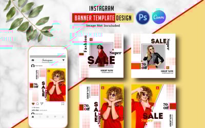 Modello di banner promozionale Instagram per prodotti di moda