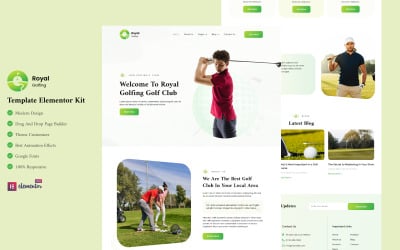 Royal Golfing - Kit de modèles Elementor de club de golf prêt à l&amp;#39;emploi