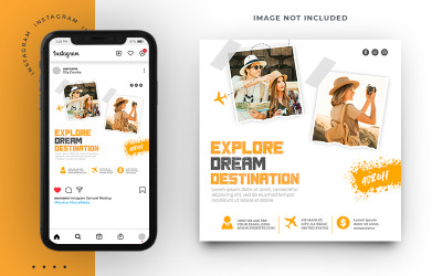 Travel &amp;amp; Tour Agency Promotion Instagram Post Banner Template