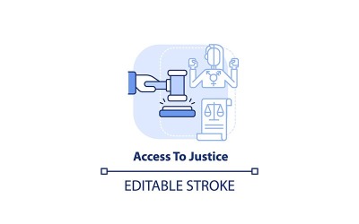 Access To Justice Light Blue Concept Icon