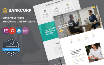 BankCorp - Bankovnictví, úvěrové podnikání a finance WordPress Téma