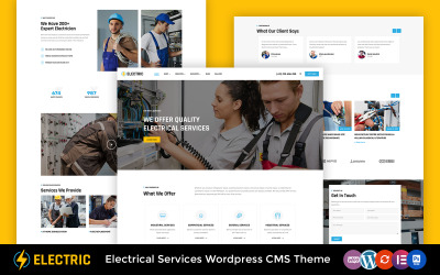Elektryczność - Usługi elektryczne Motyw WordPress Elementor
