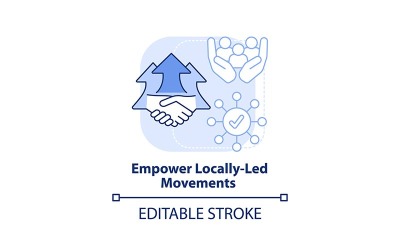 Empower Locally Led Movements Light Blue Concept Icon