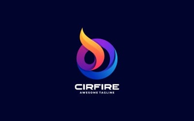 Estilo de logotipo colorido degradado de fuego circular