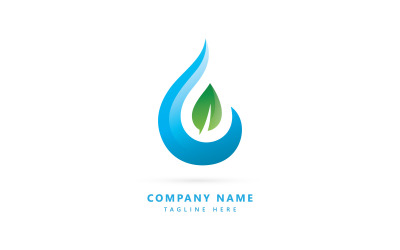 Gota de agua Naturaleza Logo Vector Símbolo V4