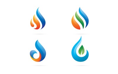 Gota de agua Naturaleza Logo Vector Símbolo V5