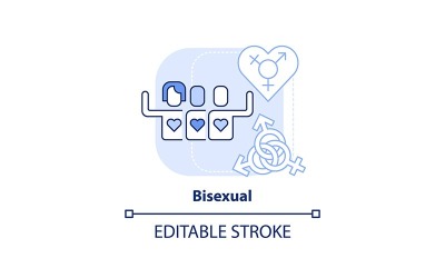Ícone de conceito azul claro bissexual
