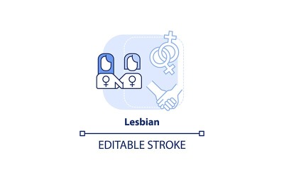 Lesbisch lichtblauw conceptpictogram