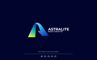 Logo-Vorlage für abstrakten Buchstaben A mit Farbverlauf