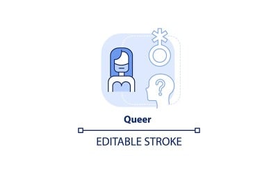 Queer jasnoniebieska ikona koncepcji