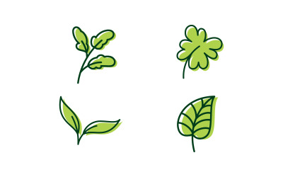 Symbole vectoriel du logo de la feuille verte V4