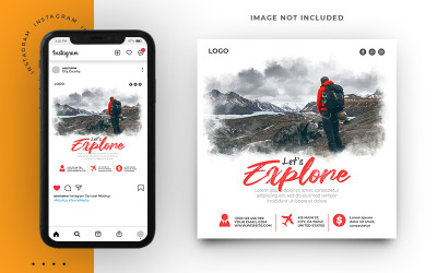 Utazás és turné közösségi média bejegyzéssablon az Instagramhoz