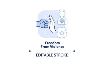 Vrijheid van geweld Lichtblauw conceptpictogram