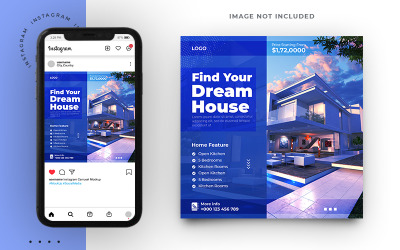 Flyer-Vorlagendesign für Immobilienunternehmen und Social-Media-Agenturen