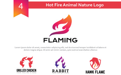 4 Heißes Feuer-Tier-Natur-Logo