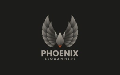 Ilustración Vector Logo Phoenix Estilo Degradado