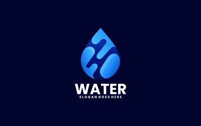 Modelo de Logotipo de Cor Gradiente de Água