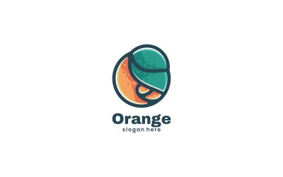 Orangefarbenes Maskottchen-Logo-Design