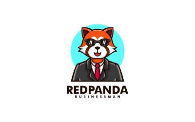 Stile del logo della mascotte semplice del panda rosso