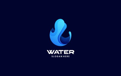Szablon logo gradientu akwareli