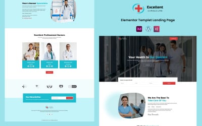 Excellent Care &amp;amp; Cure - Health and Fitness Services Elementor Template