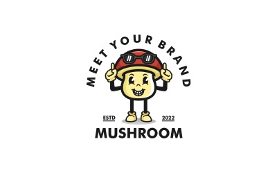 Шаблон логотипа грибного талисмана