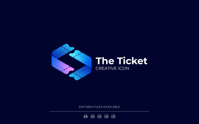 Ticket Gradient Logo Template