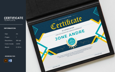 A4 Appreciation Certificate Template
