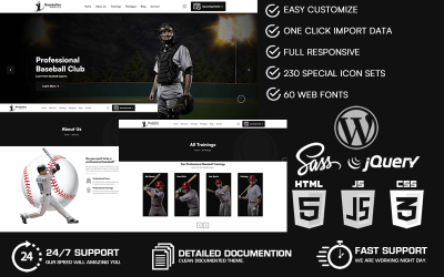 Baseballen – тема WordPress бейсбольного клубу