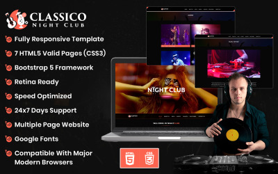 Classico Night Club HTML sablon