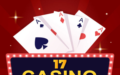 17 Illustration de dessin animé de conception de casino
