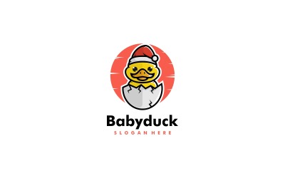 Logotipo de mascote simples de filhote de pato
