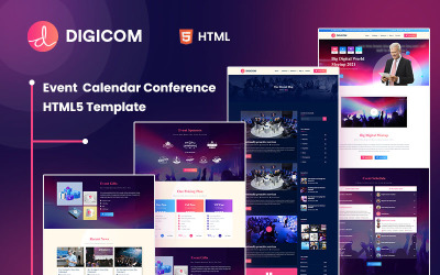 Plantilla HTML5 de calendario de eventos y conferencias de Digicom