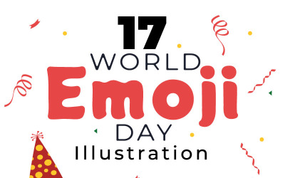 17 Dünya Emoji Günü Kutlaması İllüstrasyon
