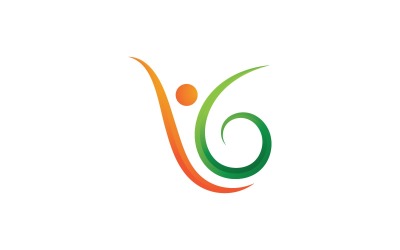 éxito, gente, vector, logotipo, diseño, plantilla, v5