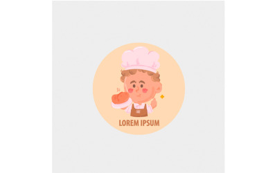 Free Chef Holding Bread Icon Logo Illustration