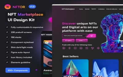NFTOR v1.0 - Kit interfaccia utente del mercato NFT
