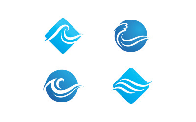Símbolo de vector de logotipo de onda de agua V10
