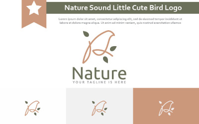 Sonido de la naturaleza Pequeño pájaro lindo Logotipo abstracto simple