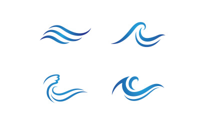 Wasserwelle Logo Vektorsymbol V9
