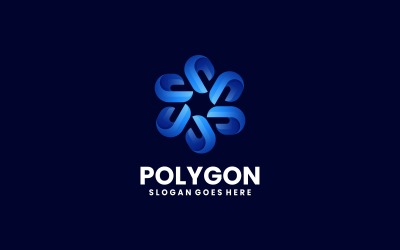 Abstraktes Logo mit Polygonverlauf