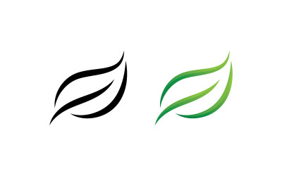 Green Leaf Nature Vector Logo Design Template V1
