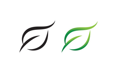 Groen blad natuur Vector Logo ontwerpsjabloon V4