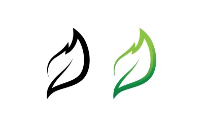 Groen blad natuur Vector Logo ontwerpsjabloon V5