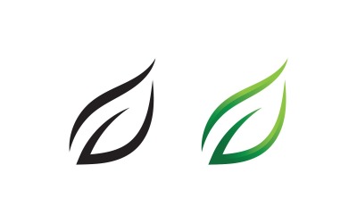 Grünes Blatt Natur-Vektor-Logo-Design-Vorlage V2