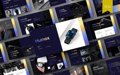 Hunex - бизнес-шаблон слайдов Google